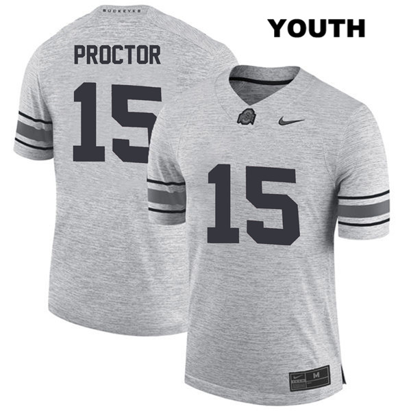 Ohio State Buckeyes Youth Josh Proctor #15 Gray Authentic Nike College NCAA Stitched Football Jersey NJ19C55JC